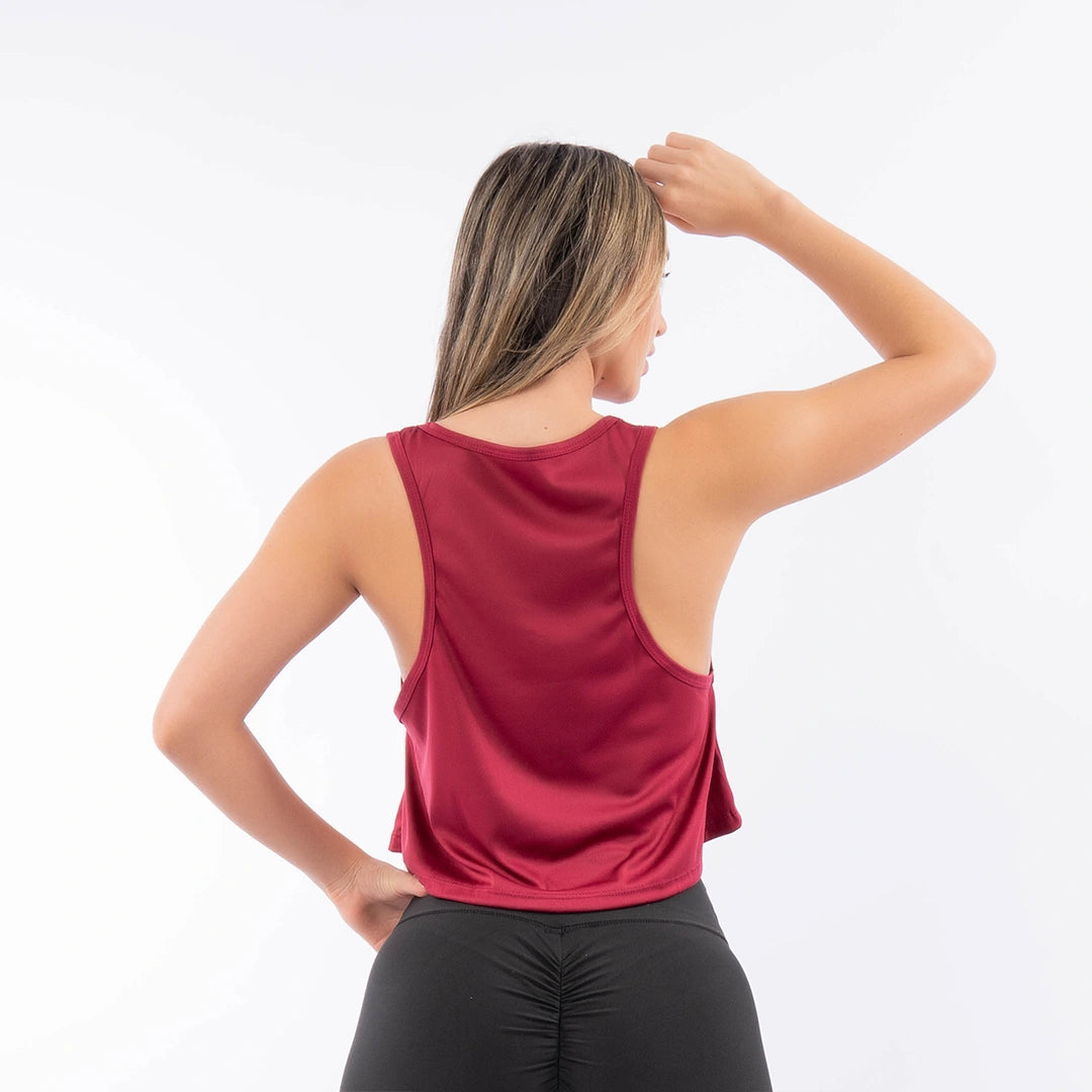 Blusa Tipo Top Volada de Mujer - Vinotinto Oscuro
