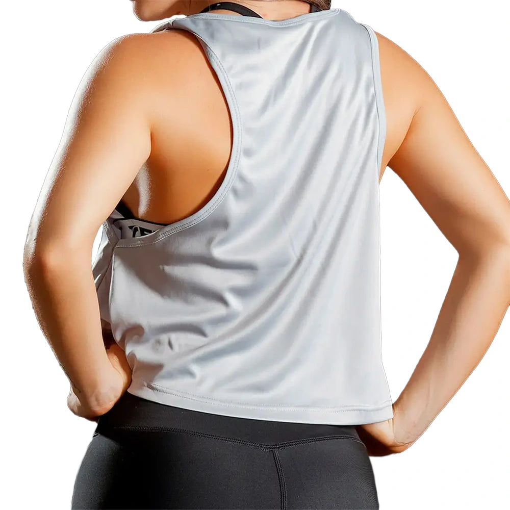 Blusa Tipo Top Volada de Mujer - Gris Claro