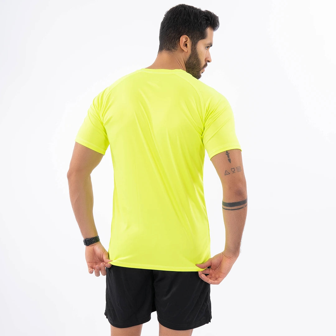 Camiseta Deportiva de Hombre Manga Corta - Amarillo Neon