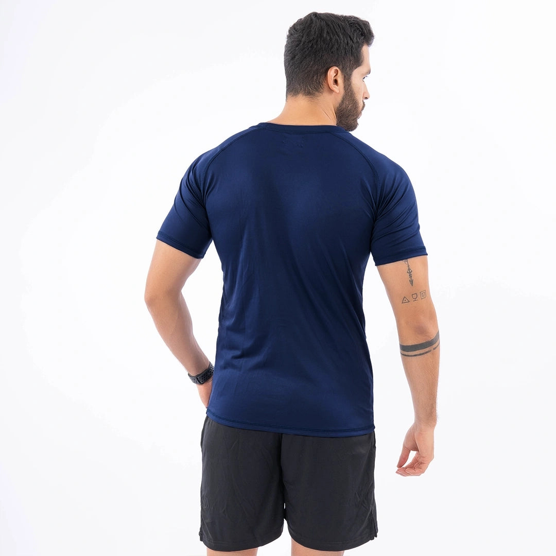 Camiseta Deportiva de Hombre Manga Corta - Azul Turquí