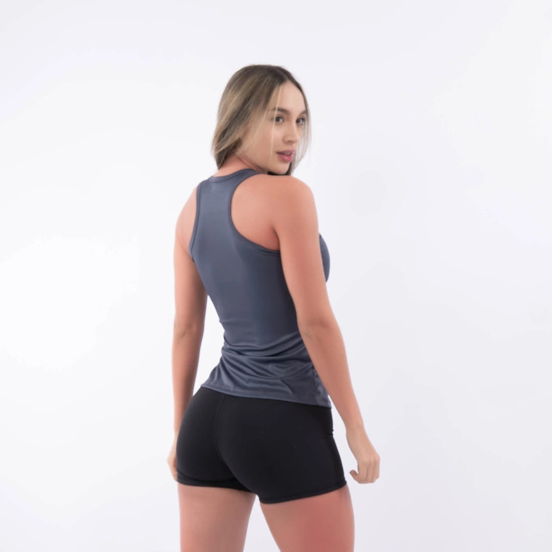 Camisilla Deportiva de Mujer Tradicional - Gris Oscuro