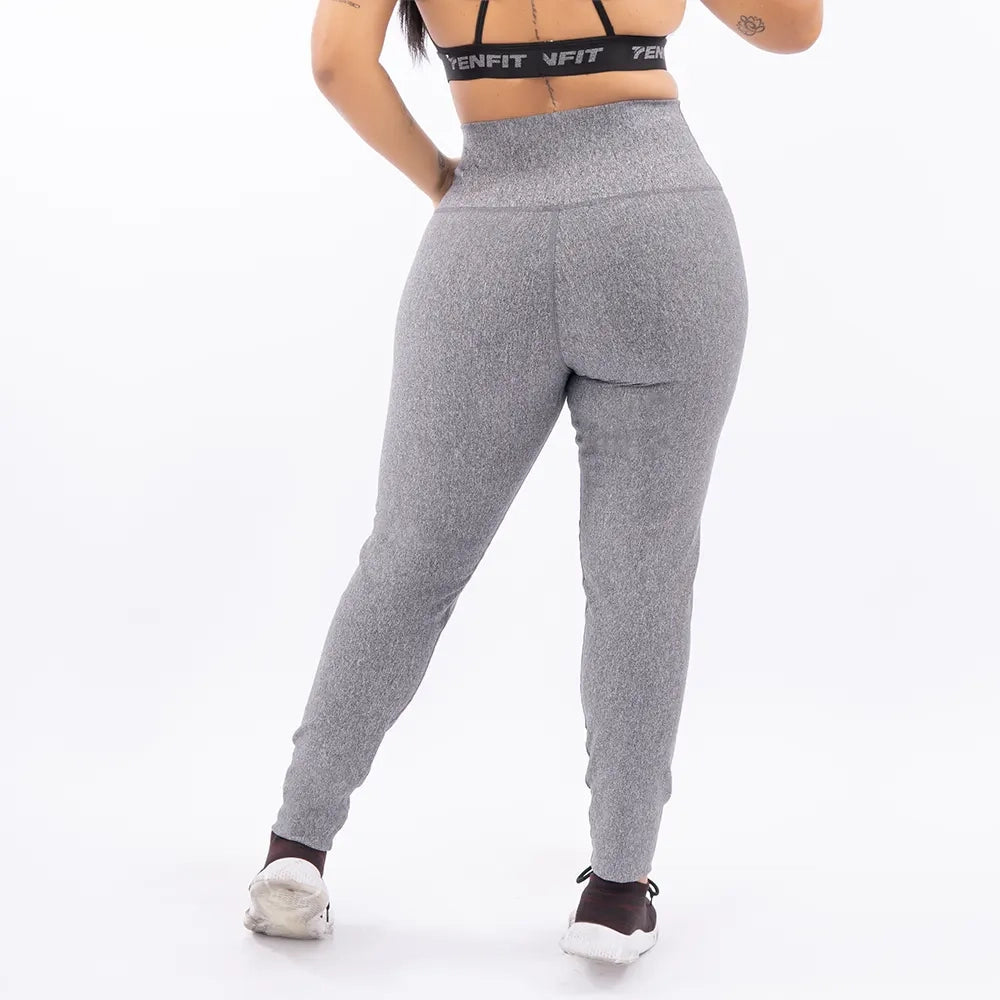 Leggins Unicolor Plus Size -Gris Jaspe Medio