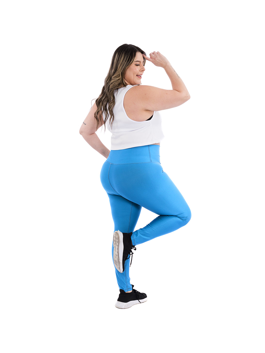 Leggins Deportivos Plus Size - Azul Turquesa