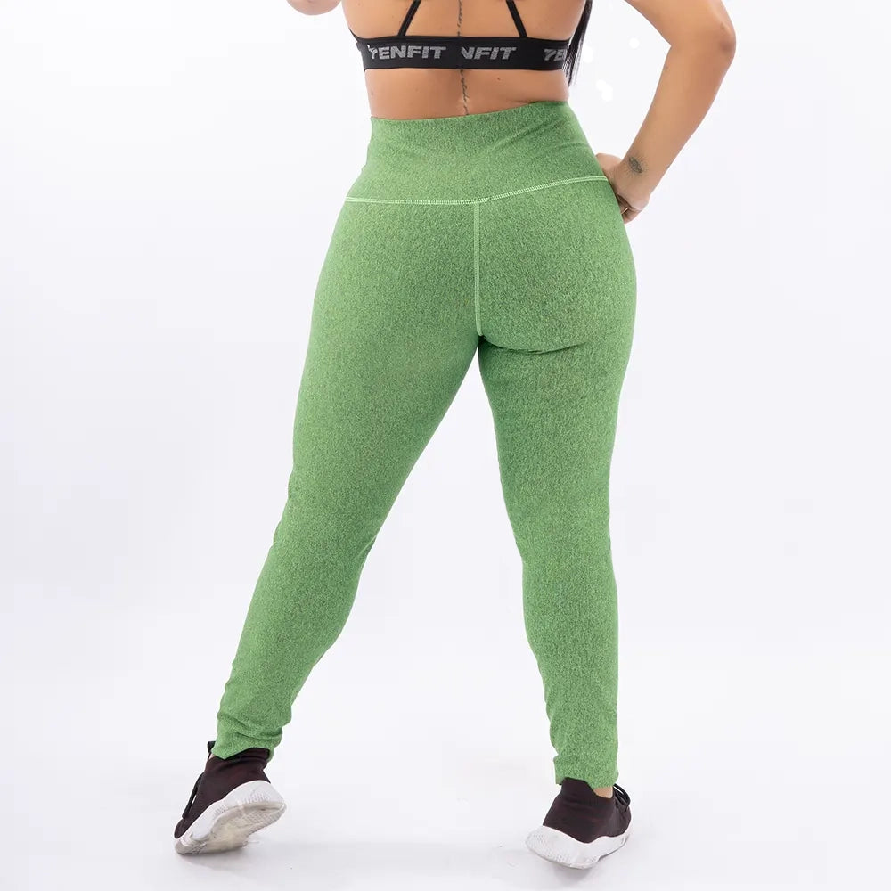 LEGGINS UNICOLOR PLUS SIZE -VERDE MANZANA JASPE OSCURO