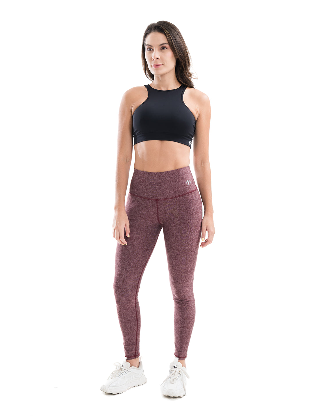 Leggins Deportivos de Mujer - Vinotinto Jaspe