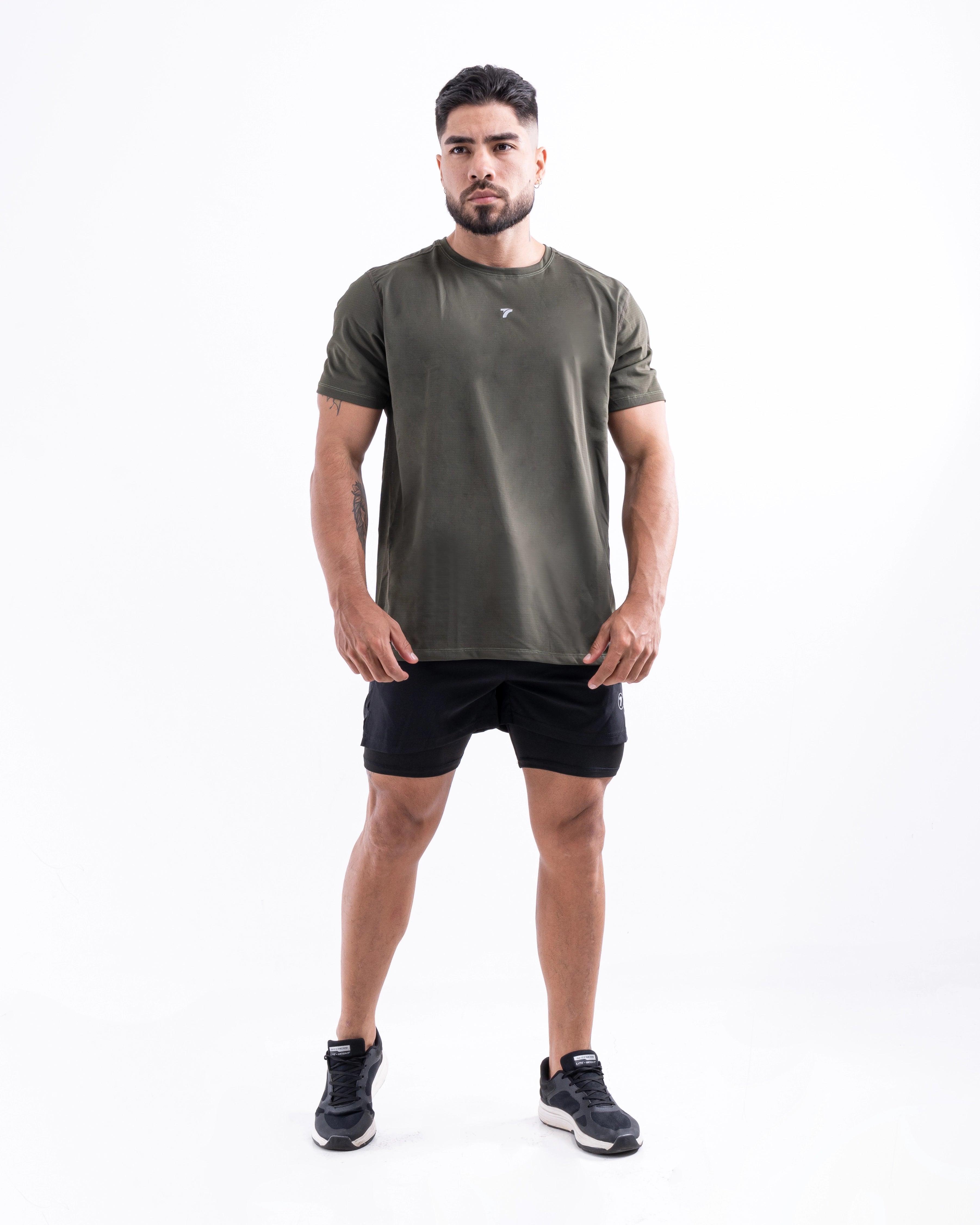 Camiseta Deportiva de Hombre Cooldry - Verde Militar