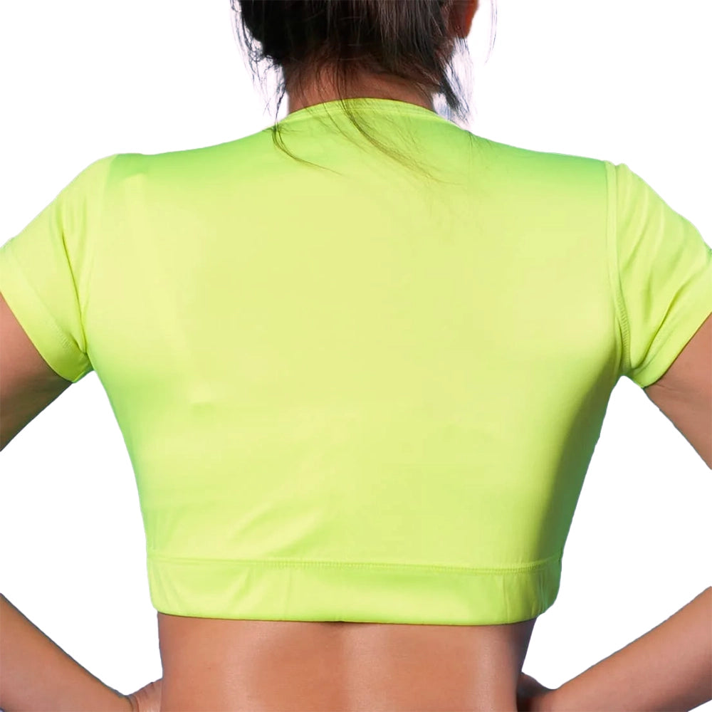 BUZO TOP MANGA CORTA- AMARILLO NEON
