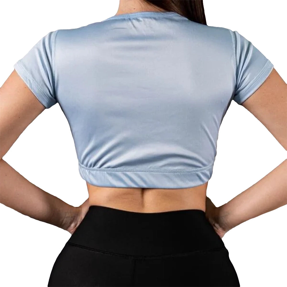 Buzo Top Manga Corta de Mujer - Azul Celeste