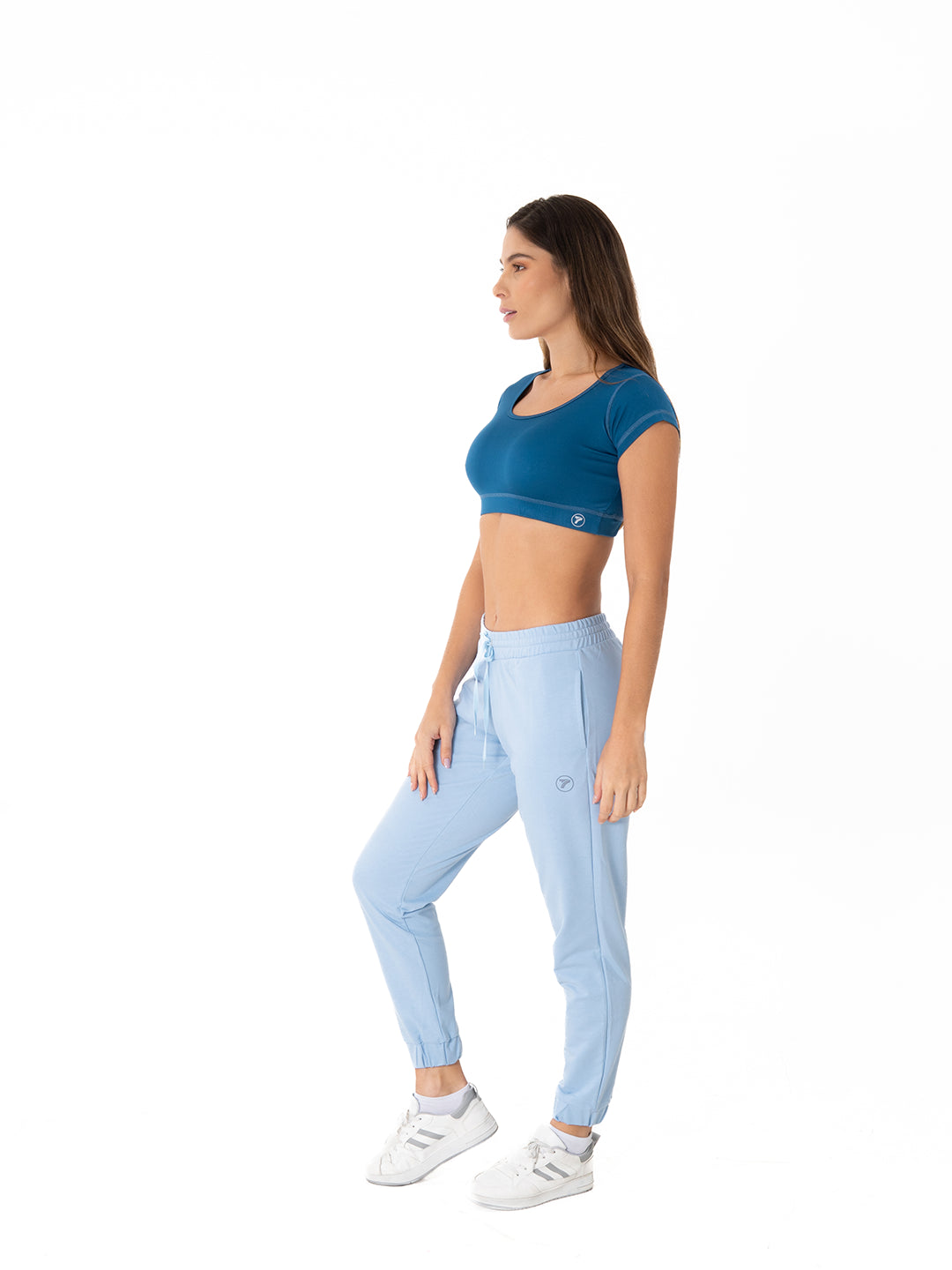 Buzo Top Manga Corta de Mujer - Azul Petroleo