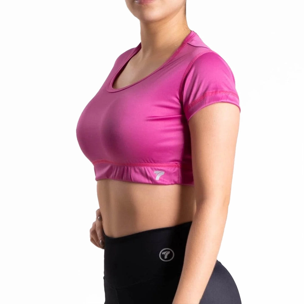 BUZO TOP MANGA CORTA- MAGENTA OSCURO