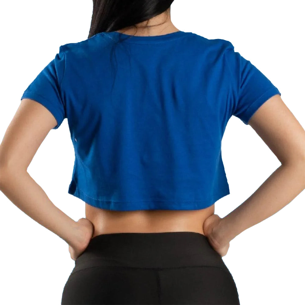 CAMISETA CORTA ESTAMPADA-AZUL REY
