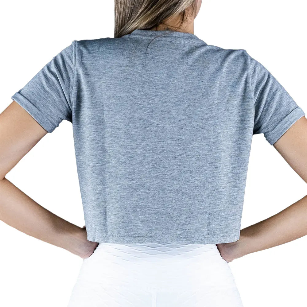 CAMISETA CORTA ESTAMPADA-GRIS JASPE MEDIO