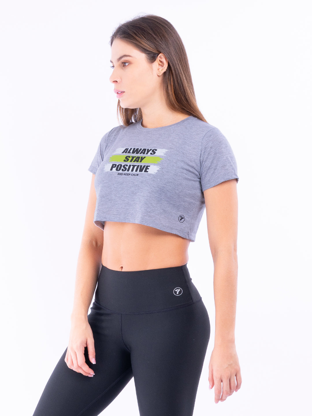 CAMISETA CORTA ESTAMPADA-GRIS OSCURO