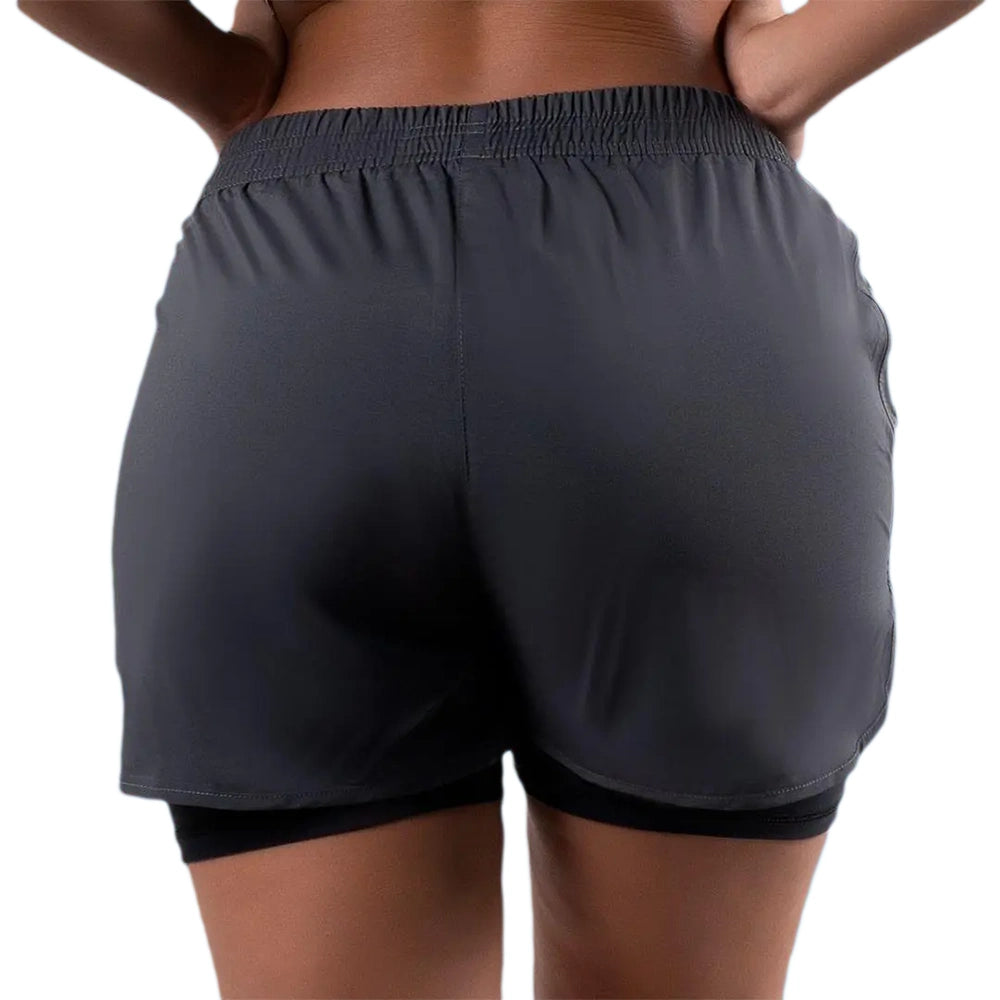 SHORT RUNNING - GRIS OSCURO - NEGRO