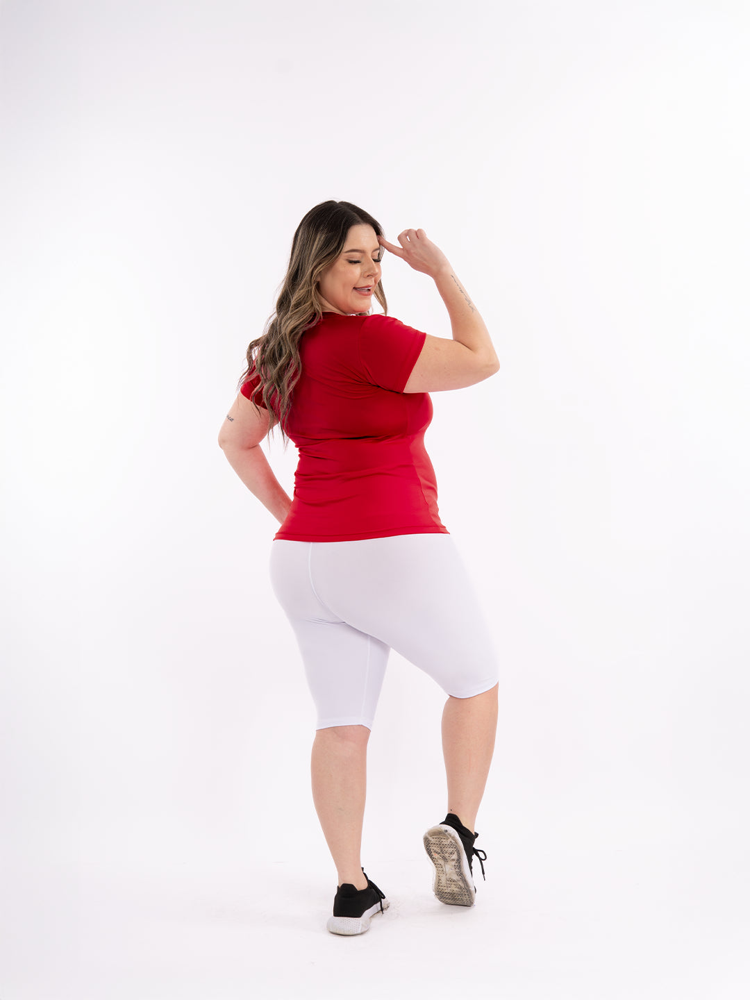 BLUSA MANGA CORTA PLUS SIZE-ROJO