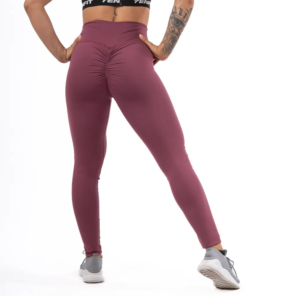 LEGGINS PUSH UP UNICOLOR-MORA EN LECHE OSCURO