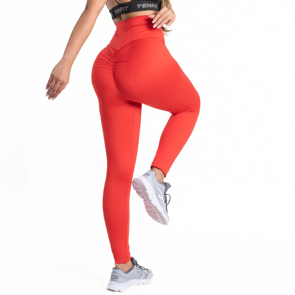 LEGGINS PUSH UP UNICOLOR-ROJO