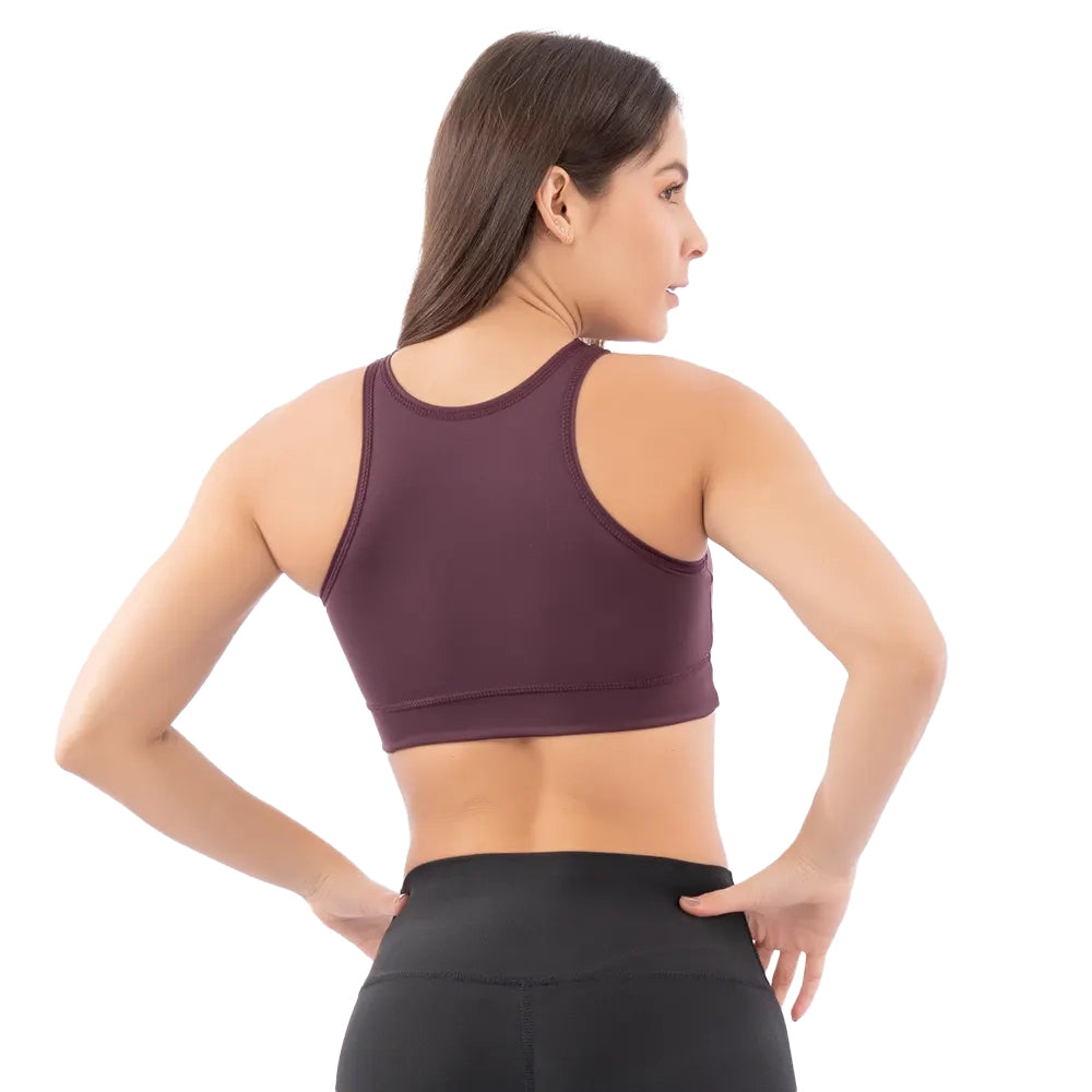 Top Deportivo Esqueleto de Mujer - Vinotinto Oscuro