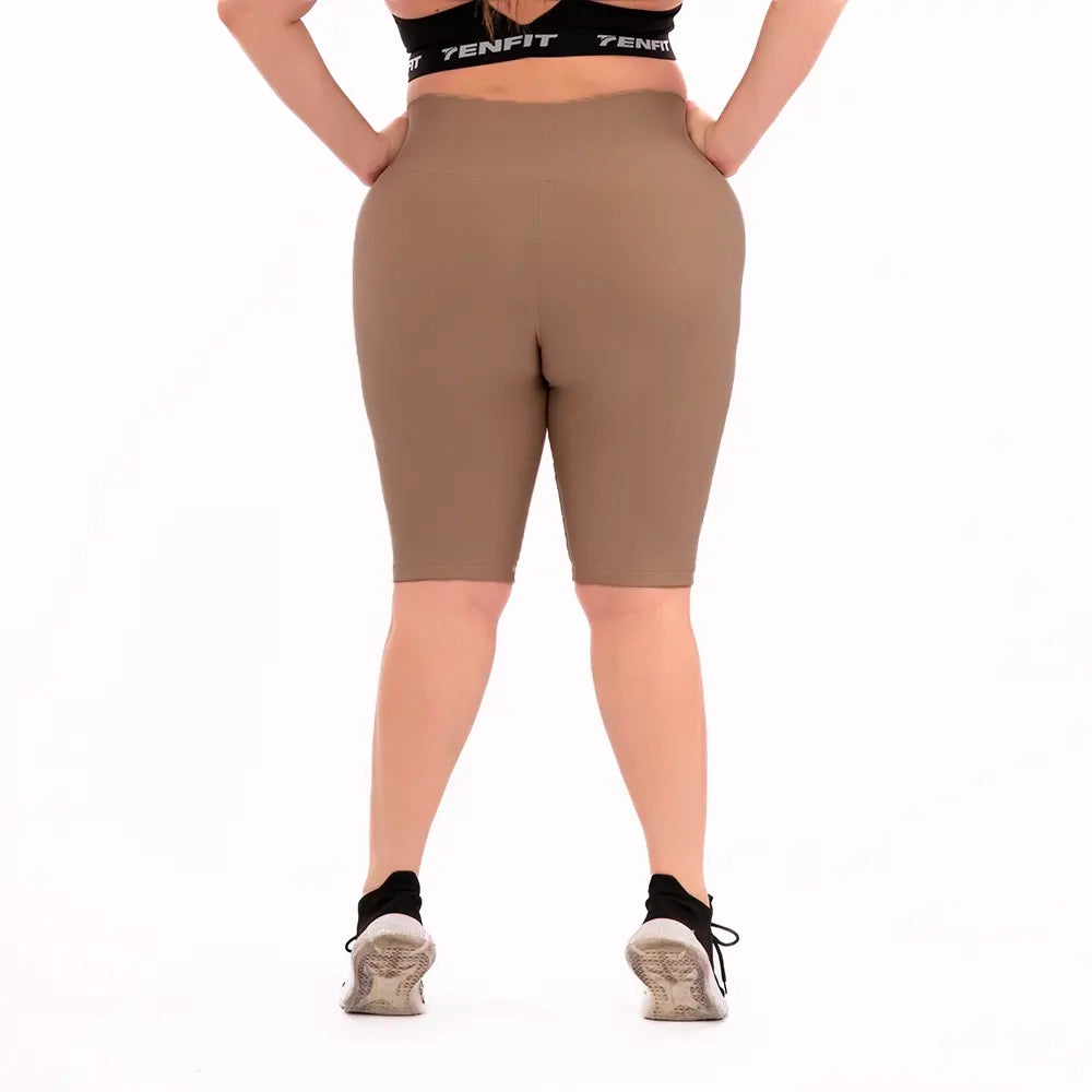 BICICLETERO PLUS SIZE UNICOLOR-CAQUI OSCURO