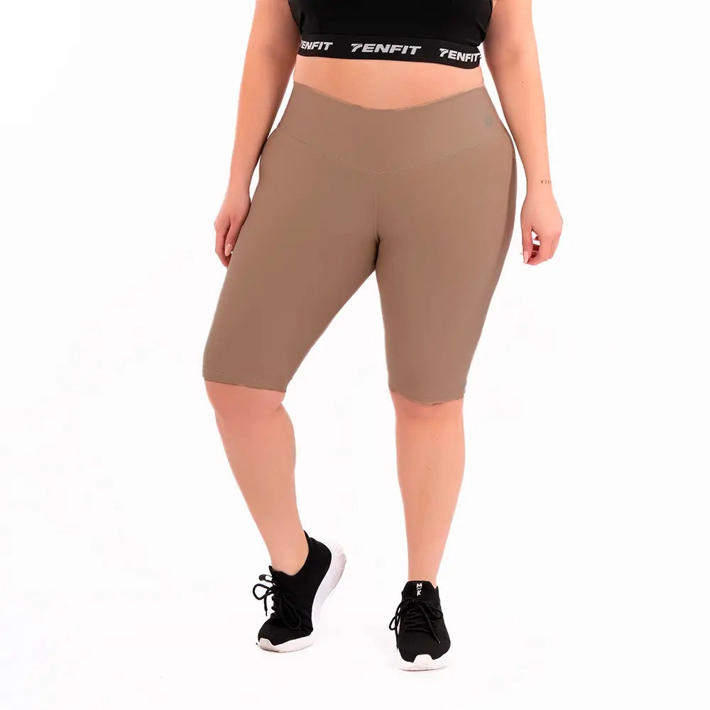 BICICLETERO PLUS SIZE UNICOLOR-CAQUI OSCURO