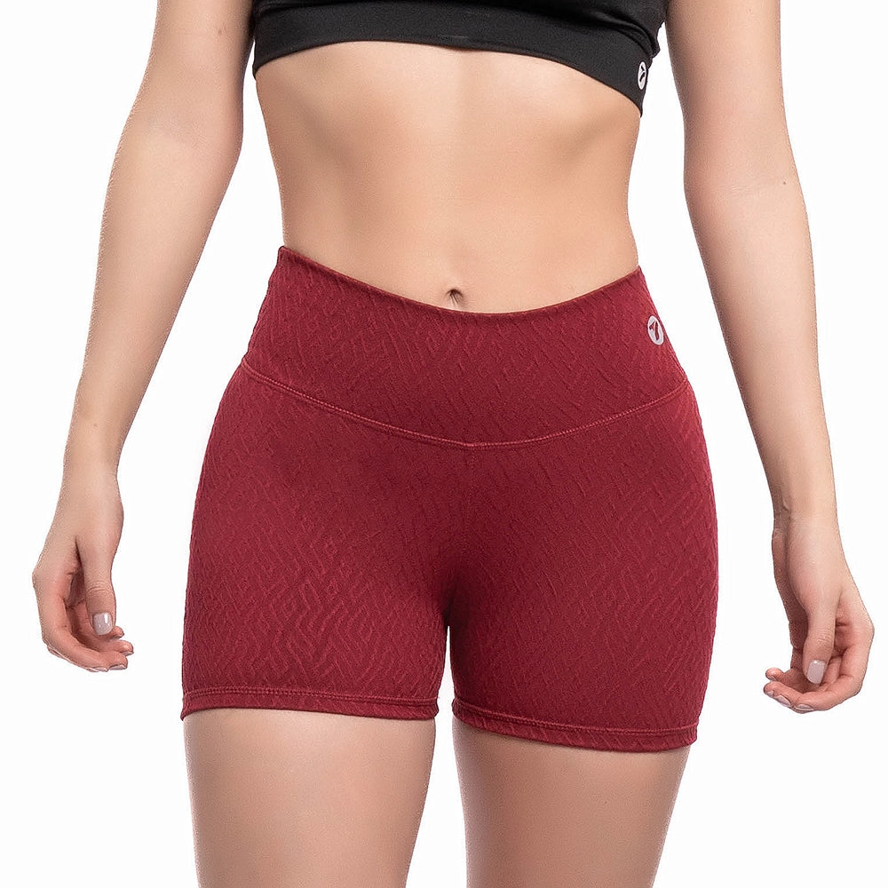 Short Deportivo Texturizado Push Up - Vinotinto