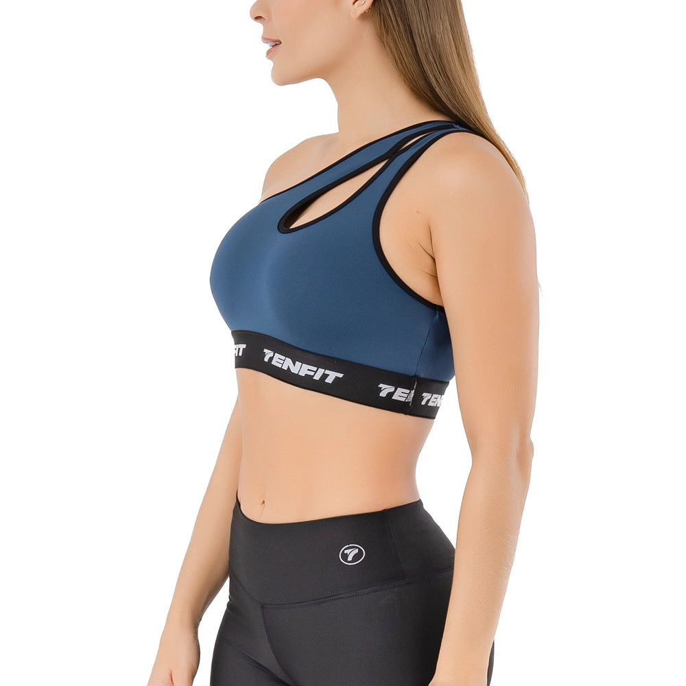TOP UNIHOMBRO ELASTIC-AZUL MEDIO