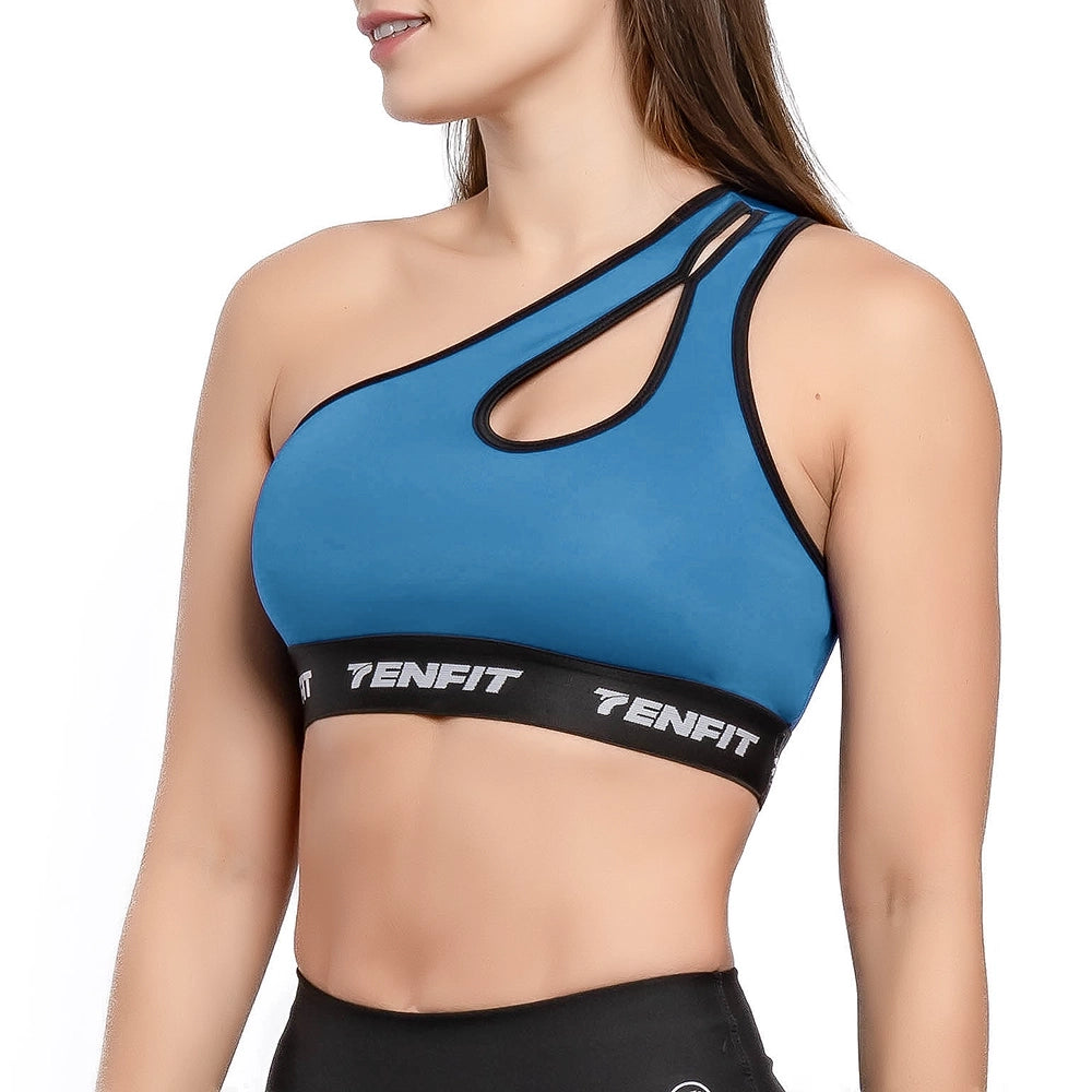 Top Deportivo Unihombro Elastic-Azul Turquesa