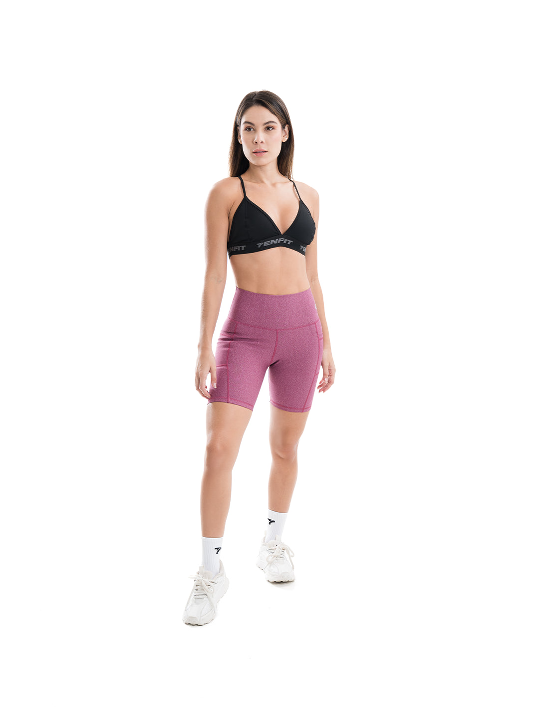Short Media Pierna con Bolsillo Clasic - Magenta Jaspe Claro