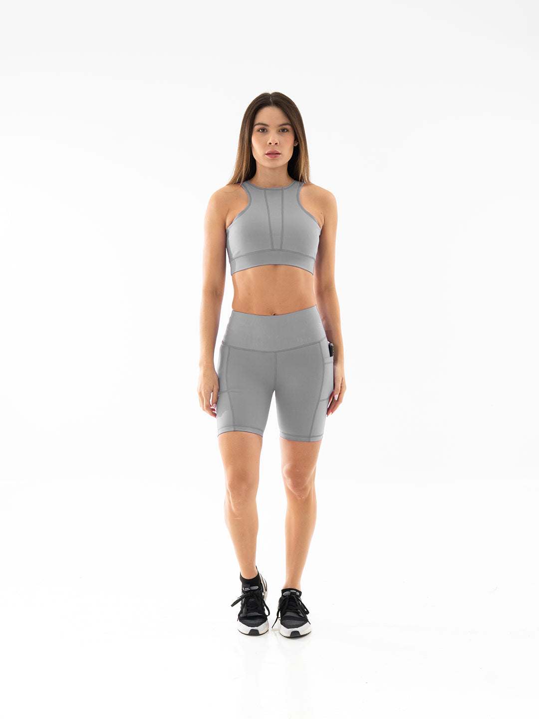 Short Media Pierna con Bolsillo Clasic - Gris Claro