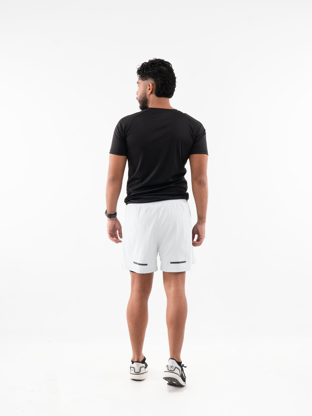 Pantaloneta Deportiva de Hombre Track 11 con Licra Interna - Blanco