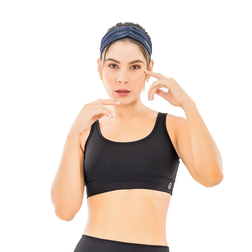 Sweatband Deportiva - Azul Turqui Jaspe Diseño 6