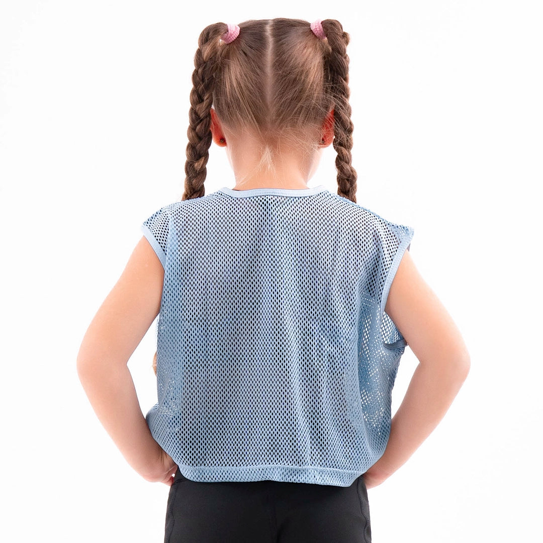 BLUSA MALLA TINY - AZUL CELESTE