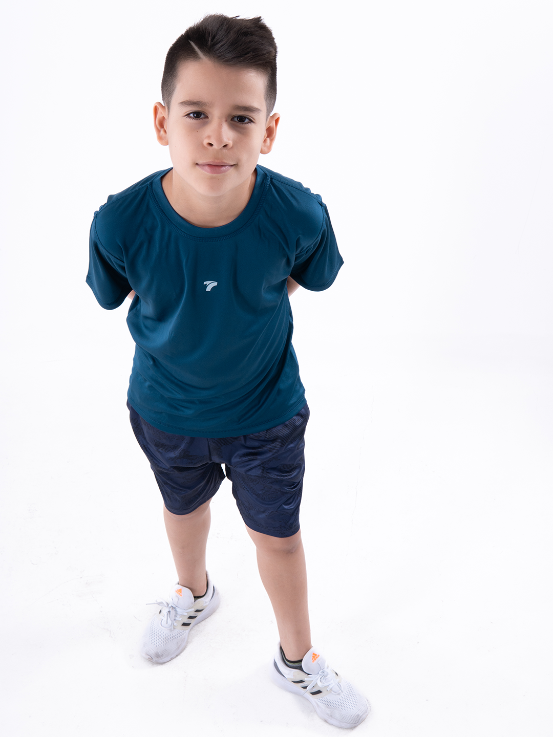 CAMISETA JUNIOR UNICOLOR - AZUL PETROLEO