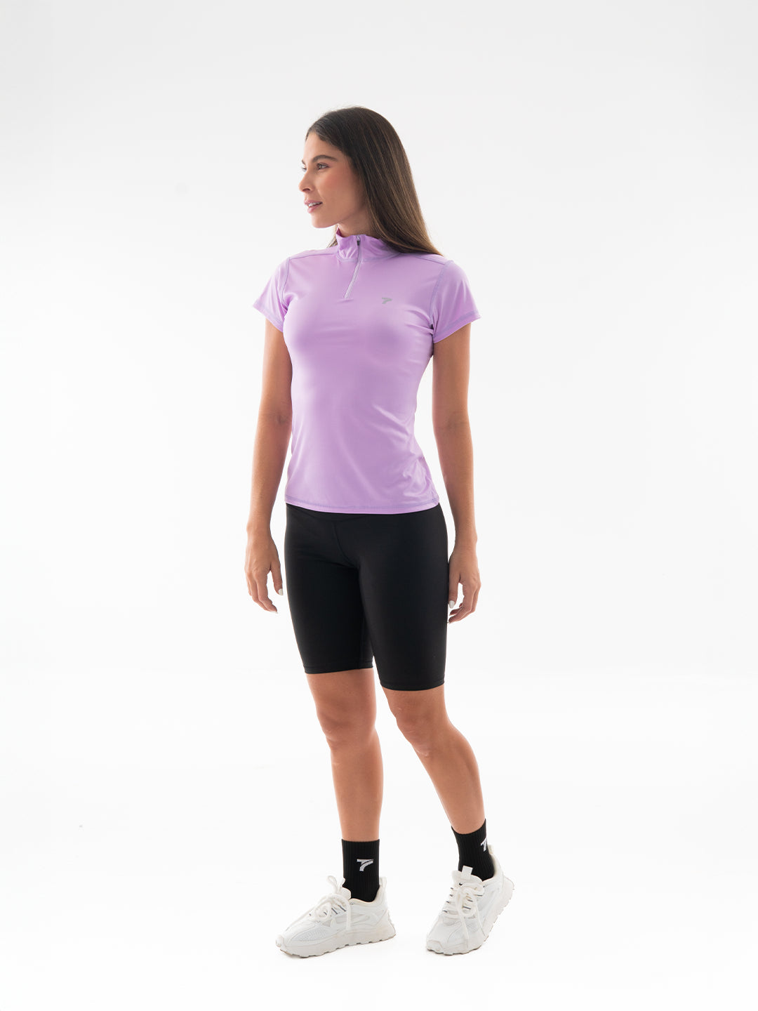 CAMISETA ROLLING  MANGA CORTA MUJER - LILA OSCURO