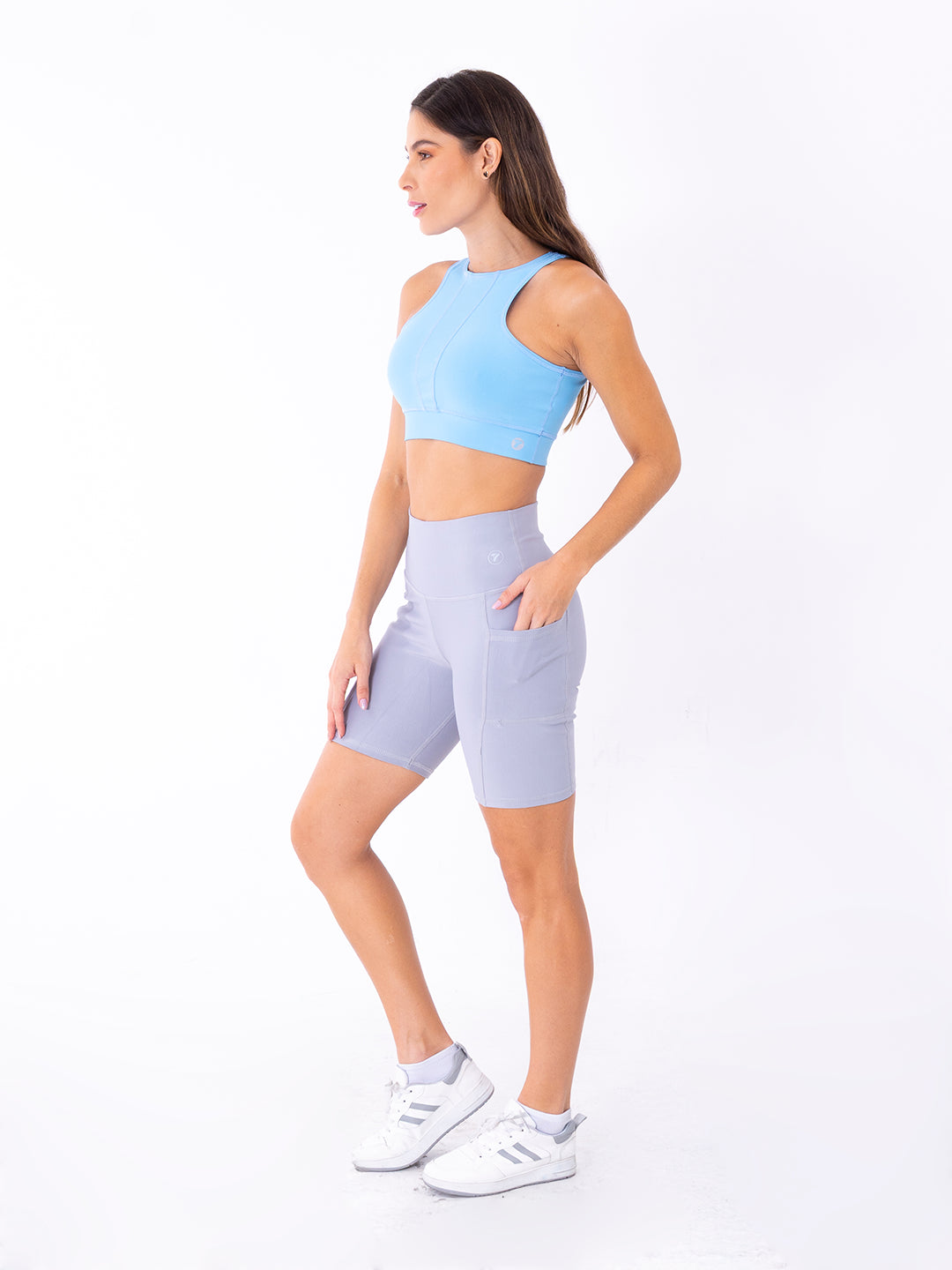 TOP STYLISH UNICOLOR- AZUL CELESTE