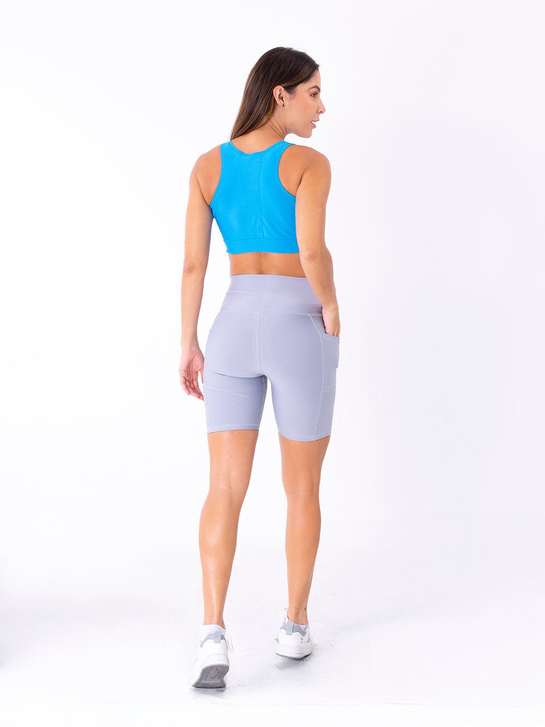 TOP STYLISH UNICOLOR- AZUL TURQUESA