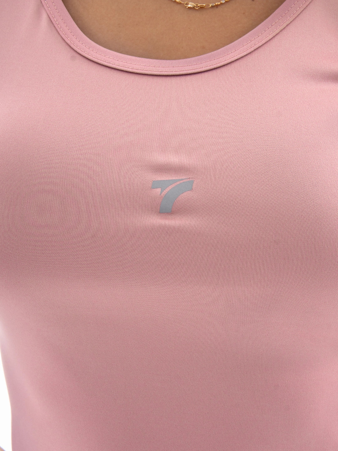 Camiseta de Compresión Manga Corta de Mujer - Rosa Crepe Claro