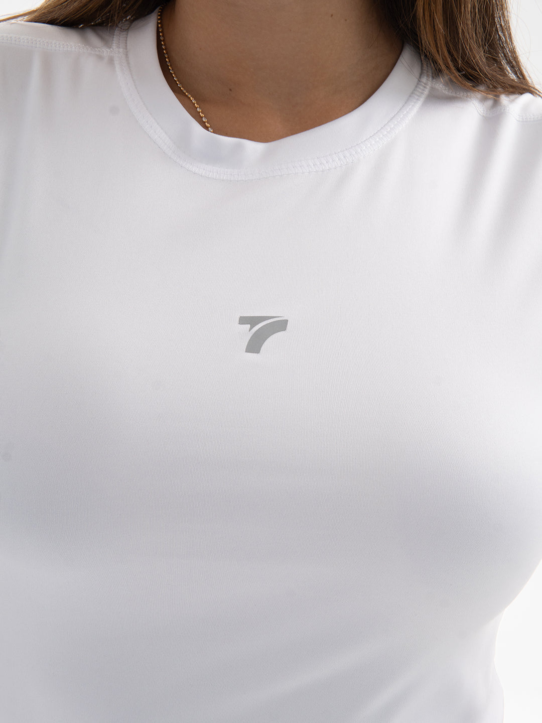 Camiseta de Compresión Manga Corta de Mujer - Blanco