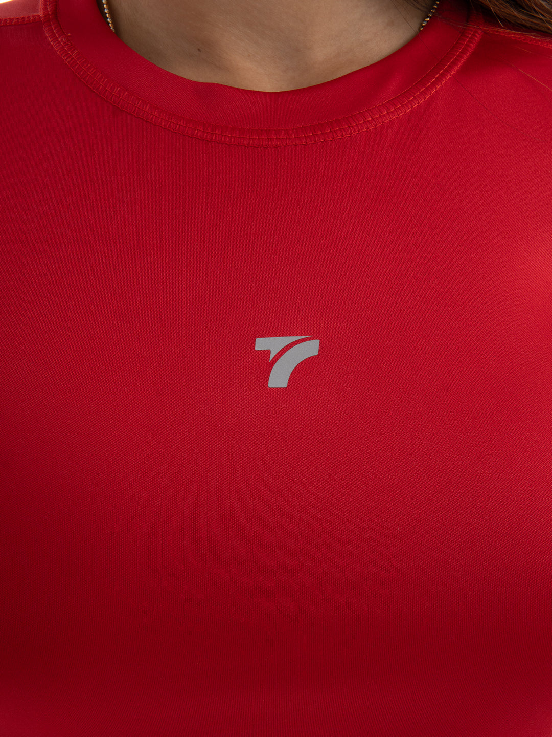 Camiseta de Compresión Manga Corta de Mujer - Rojo