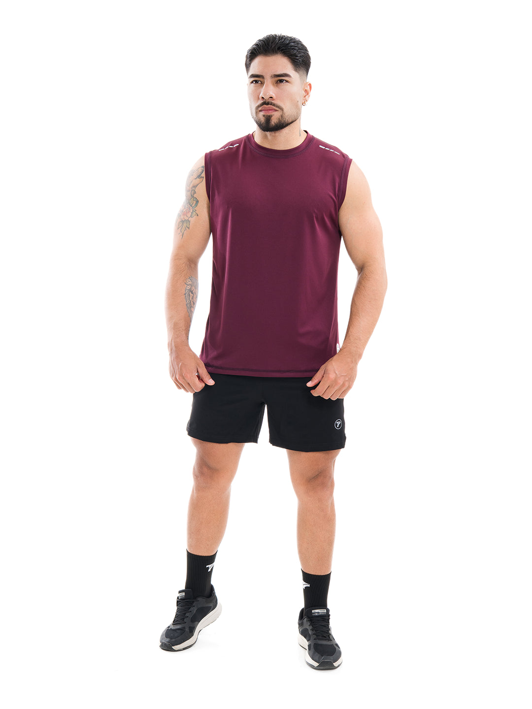 Camiseta Sin Manga Deportiva de Hombre Astro -Vinotinto Oscuro