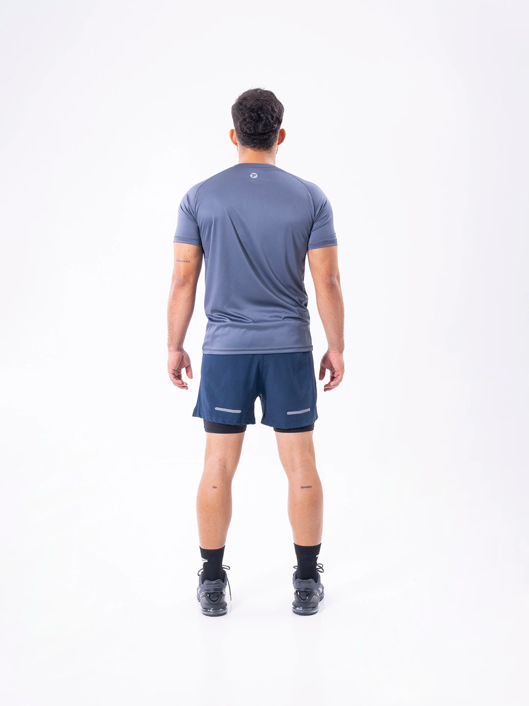 Camiseta Regular Fit Deportiva de Hombre - Gris Oscuro