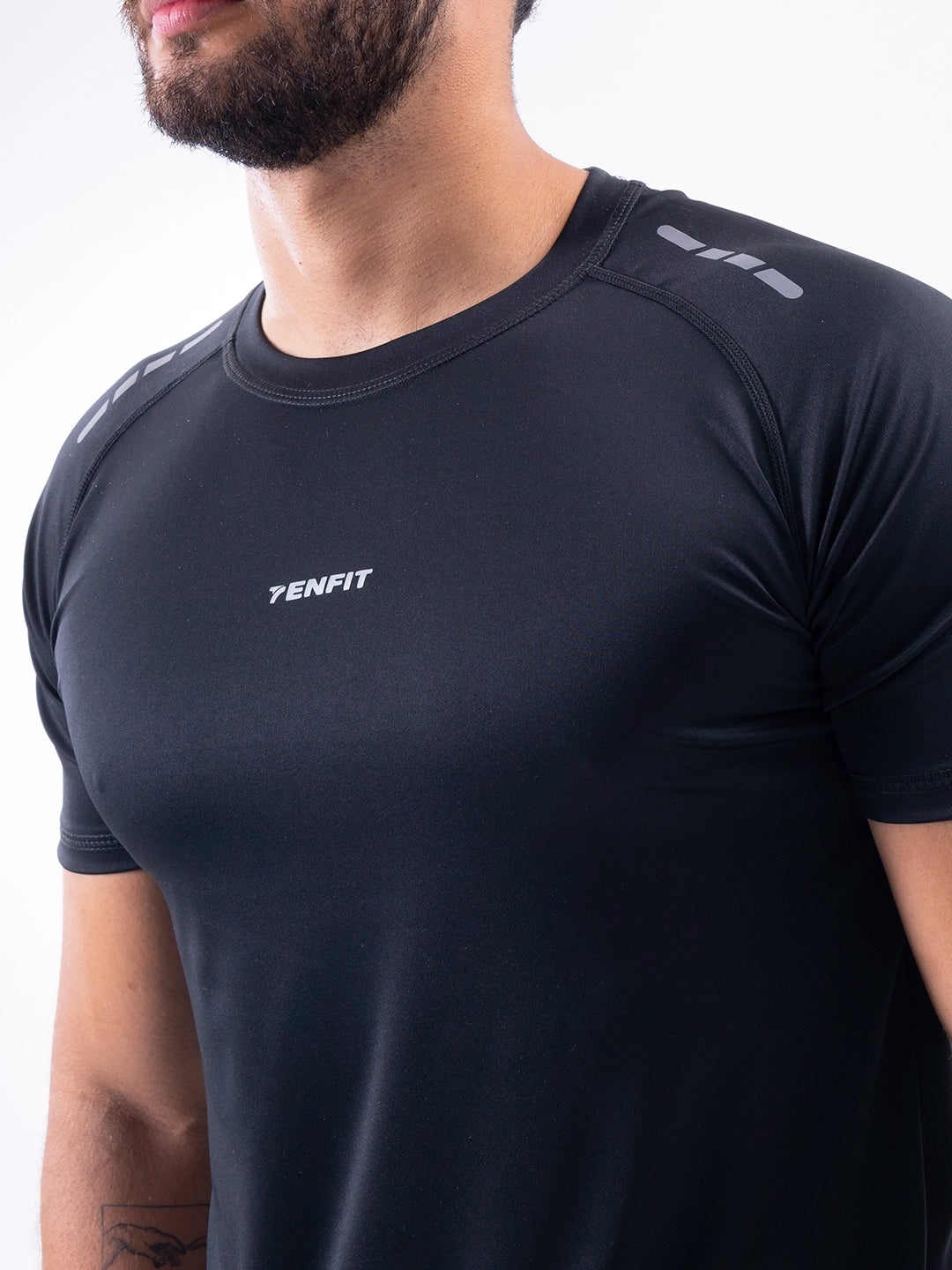 Camiseta Regular Fit Deportiva de Hombre - Negro