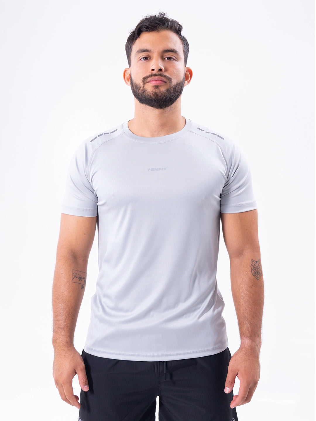 Camiseta Regular Fit Deportiva de Hombre - Gris Claro