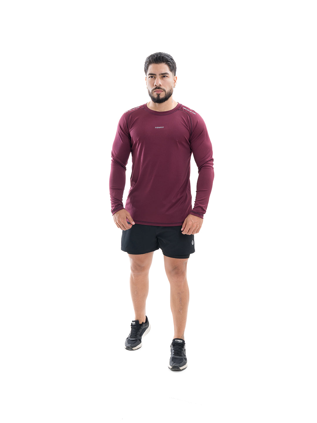 Buzo Regular Fit Deportivo de Hombre - Vinotinto Oscuro