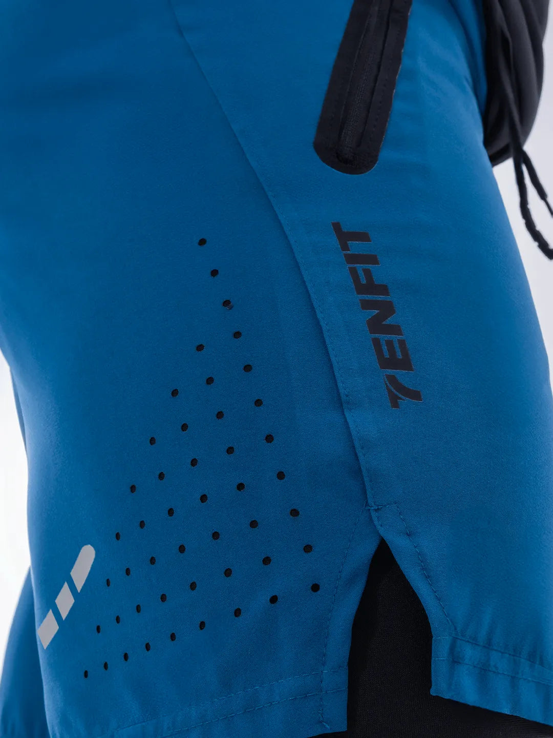 Pantaloneta Track Plus Size - Azul Petroleo