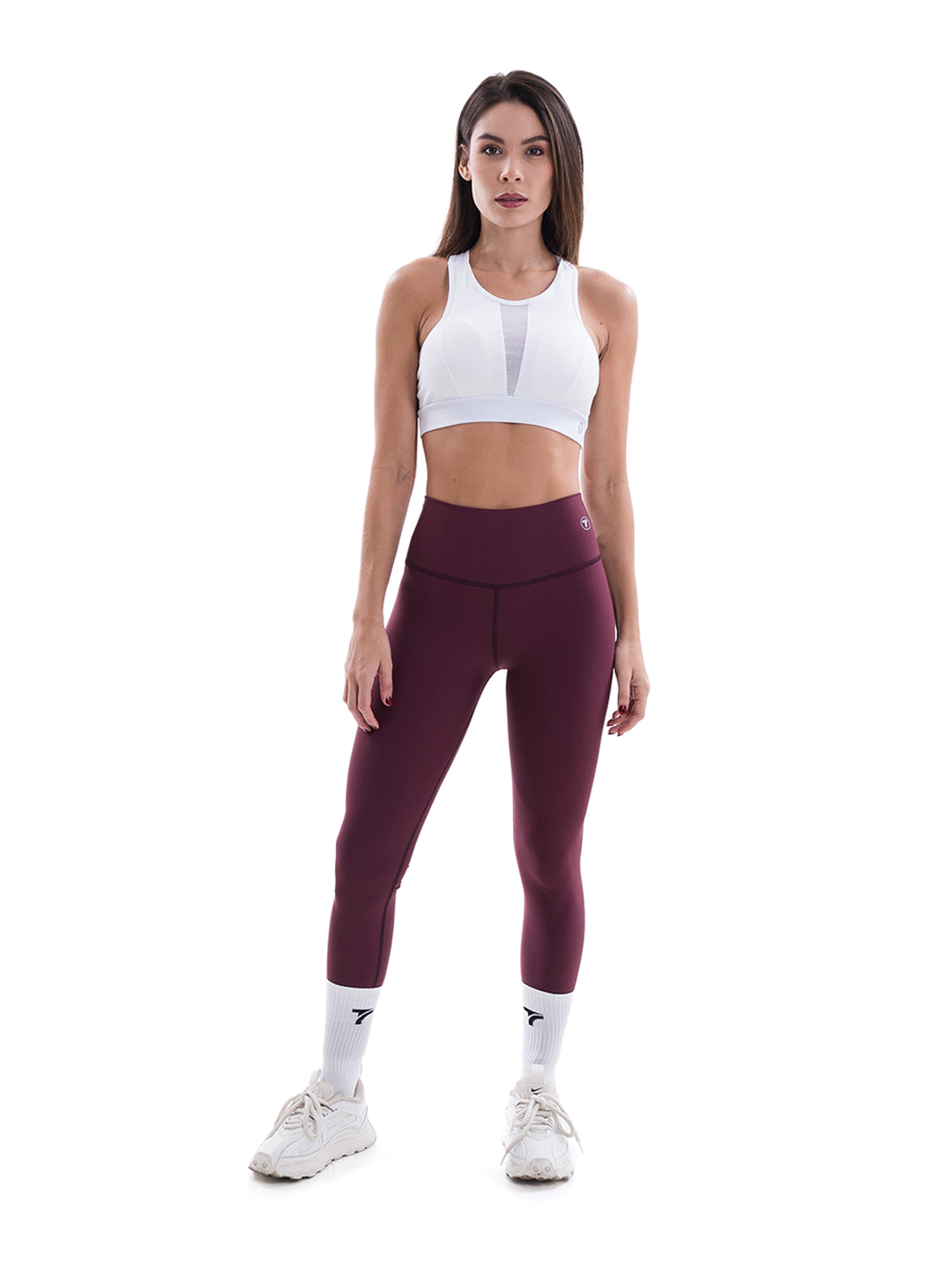 Leggins Deportivos Nylon - Mora En Leche Oscuro