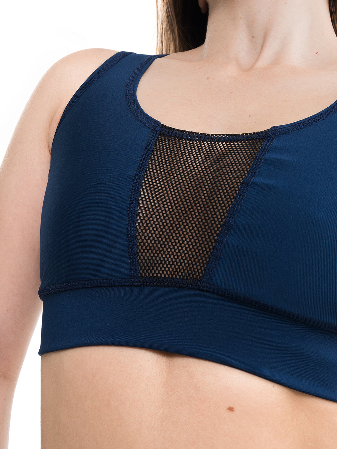 Top Deportivo Malla Flex Mujer - Azul Turqui