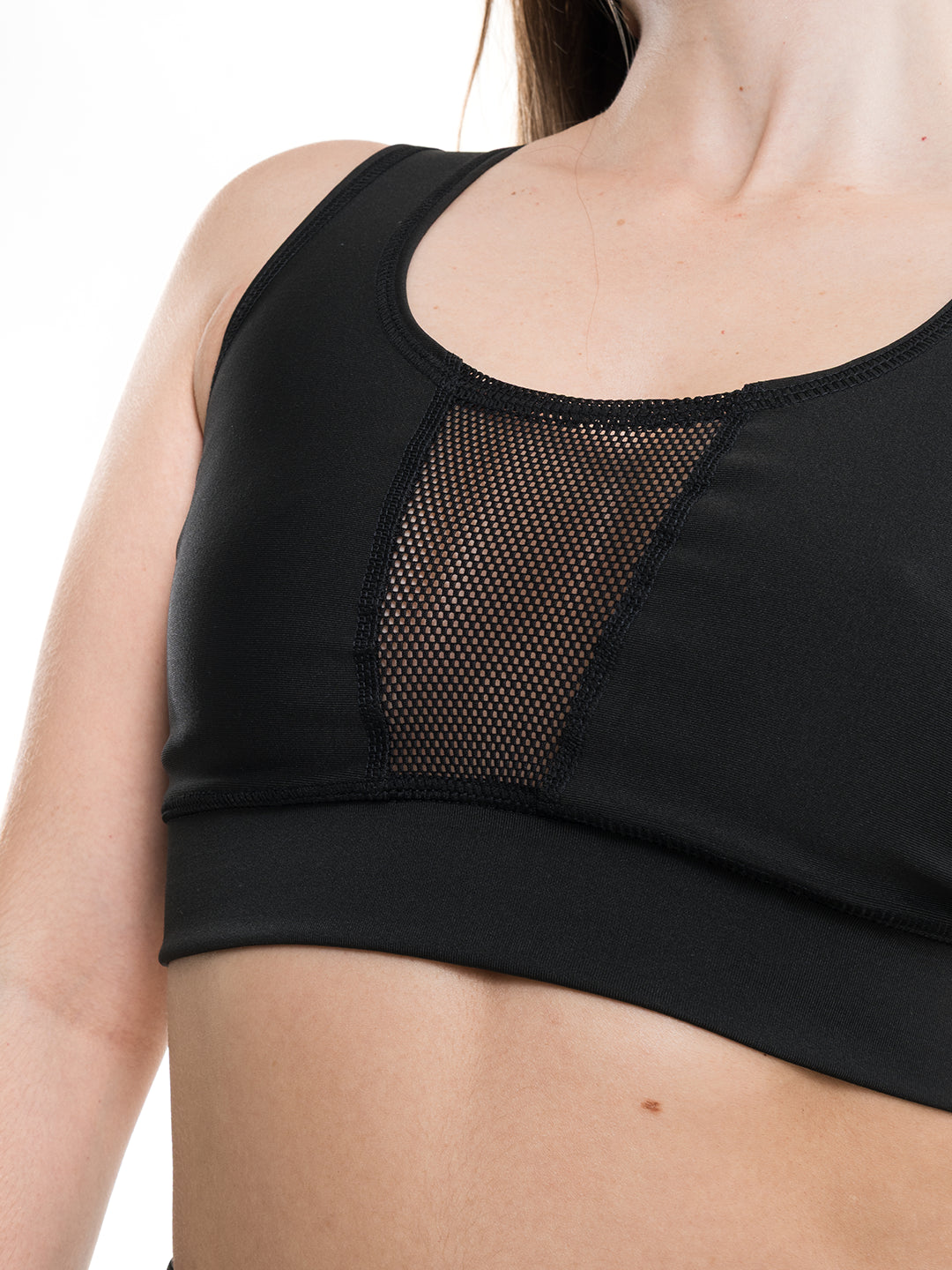 Top Deportivo Malla Flex mujer- Negro