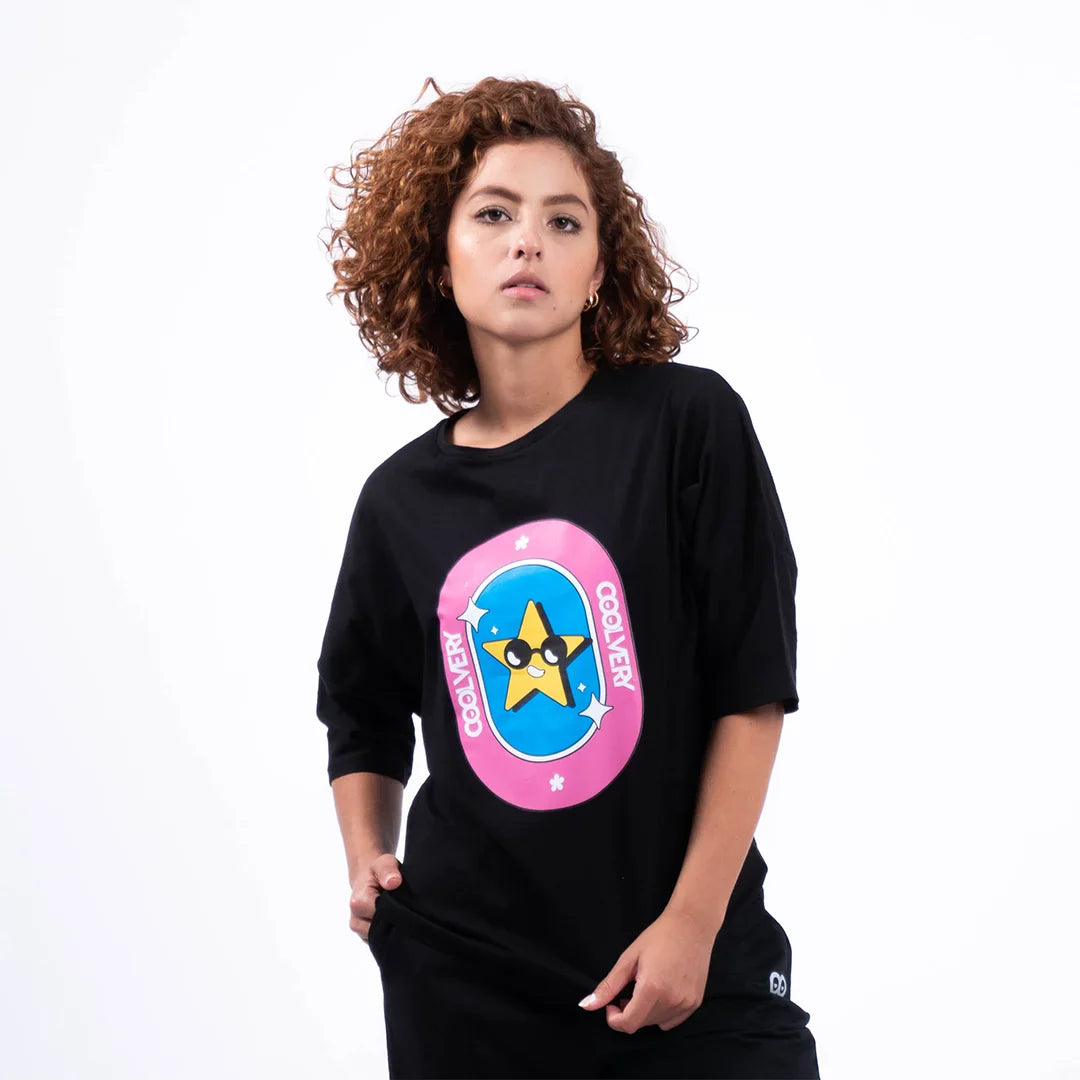 OVERSIZE BIEBER - STAR - NEGRO