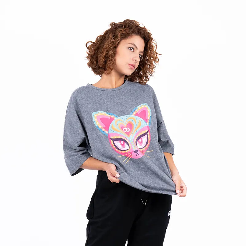 OVERSIZE BIEBER - CAT - GRIS JASPE OSCURO